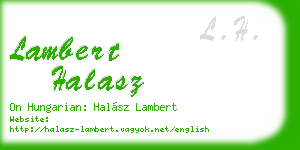 lambert halasz business card